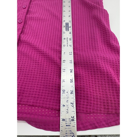 Bon Worth Womens Top Medium Purple Button Down 3/4 Sleeve Tunic Blouse - Picture 5 of 6